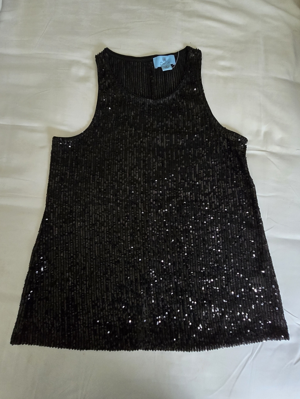 CeCe Black Sequin Tank Top